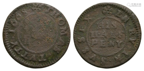 17th C - Sussex - Rye - Tutty - Token Halfpenny