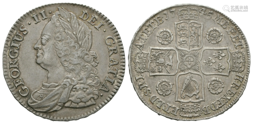 George II - 1745 D NONO - Halfcrown