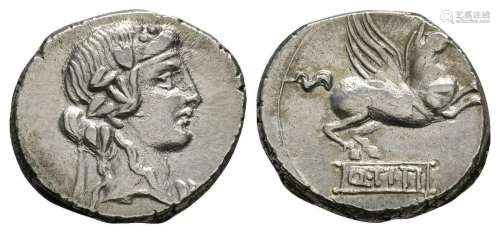 Q Titius - Pegasus Denarius