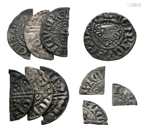 Henry III - Long Cross Penny and Cut Fractions [10]