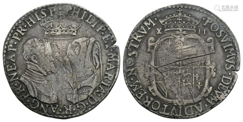 Philip and Mary - Undated Shilling