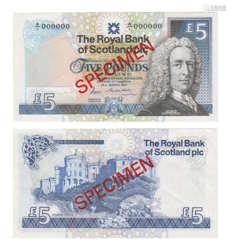 Scotland - RBS - 1987 Issue - SPECIMEN £5