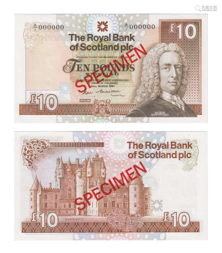Scotland - RBS - 1987 Issue - SPECIMEN £10