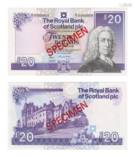 Scotland - RBS - 1987 Issue - SPECIMEN £20