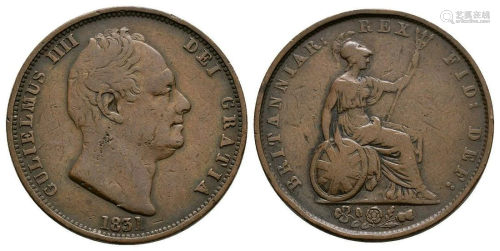 William IV - 1831 - Halfpenny