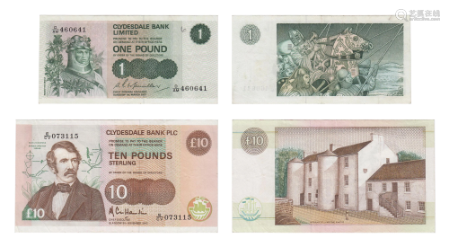 Clydesdale Bank Ltd - £1 and £10