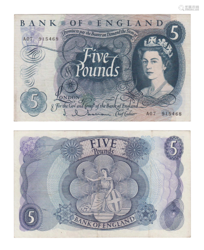 Bank of England - 1960-1964 ND Issue - £5