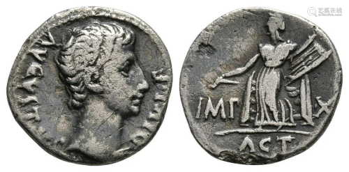 Augustus - Actian Apollo Denarius