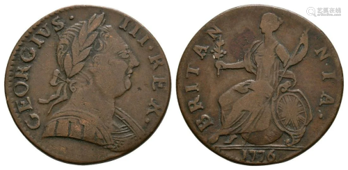 George III - 1776 - Evasion Halfpenny