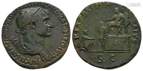 Trajan - Parthamaspates Sestertius