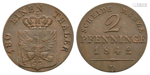 German States - Prussia - 1842 - Two Pfenni…