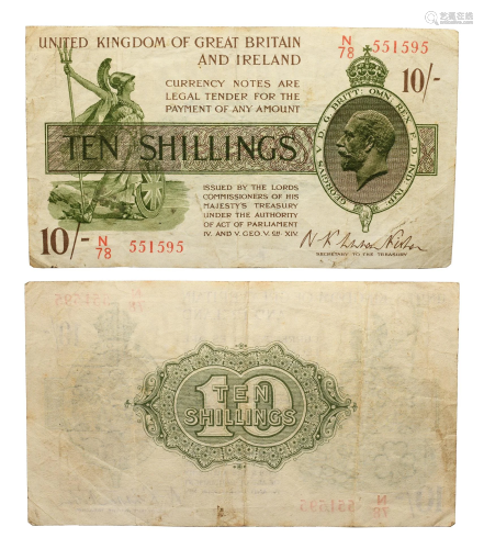 Treasury - 1922 ND Issue - Fisher - 10 Shillings