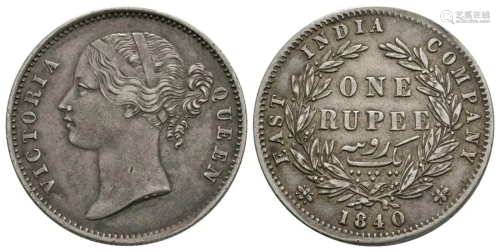 India - Victoria - 1840 - Rupee