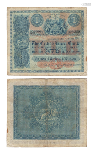 British Linen Bank - 1914; 1916 Issue - £1