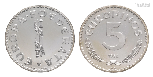 Europa - 1952 - Proof Silver 5 Europinos