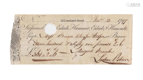 Esdaile, & Hammet - 1797 - £361/2/6 Cheque