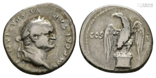 Vespasian - Eagle Denarius