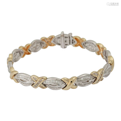 Armband mit Diamanten zus. ca. 2,0 ct,WEIß-LGW (H-J)/SI-P1. GG/WG 14K. L: ca. 18,5 cm, 20./21.