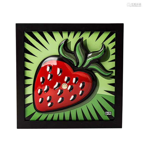 GOEBEL Wandbild 'Strawberry', 21. Jh..ARTIS ORBIS, Entwurf von Burton Morris, ca. 34x34, gerahmt.