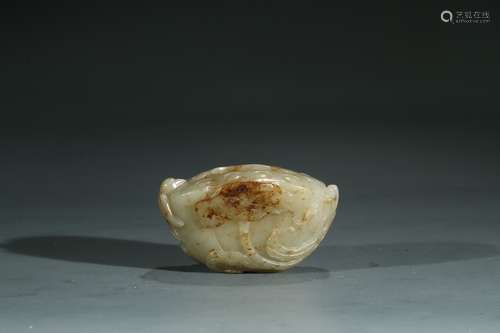 A CHINESE CELADON JADE 'LOTUS BUD' WASHER