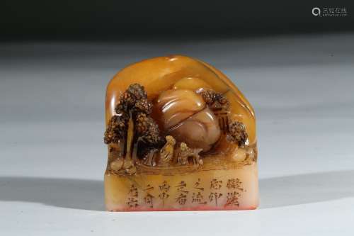 A SHOUSHAN STONE CARVED SEAL