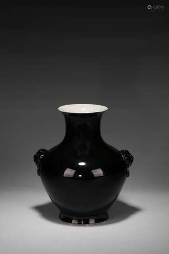 A CHINESE MIRROR BLACK GLAZED VASE