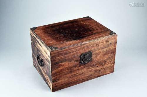 A HARDWOOD RECTANGULAR CARVED BOX