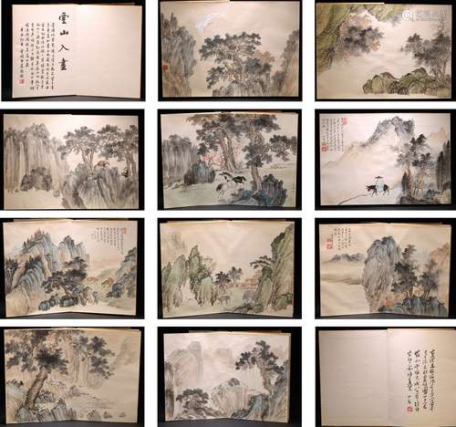 A SET OF TEN-LEAF INK ON PAPER ALBUM, PU RU