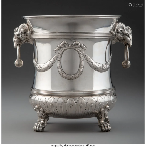 74137: A German Footed Silver Wine Cooler,…