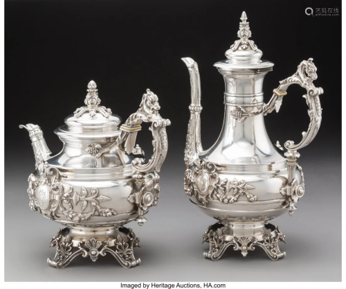74138: A Tallois Silver Teapot and Coffee P…