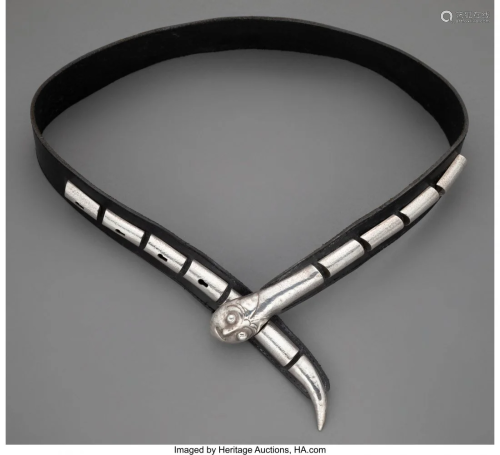 74193: A Graziella Laffi Snake-Form Silver Belt…