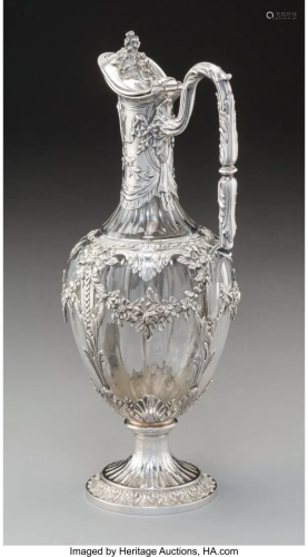74123: A French Silver Mounted Glass Win…