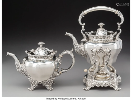 74013: A Whiting Mfg. Co. Silver Teapot an…