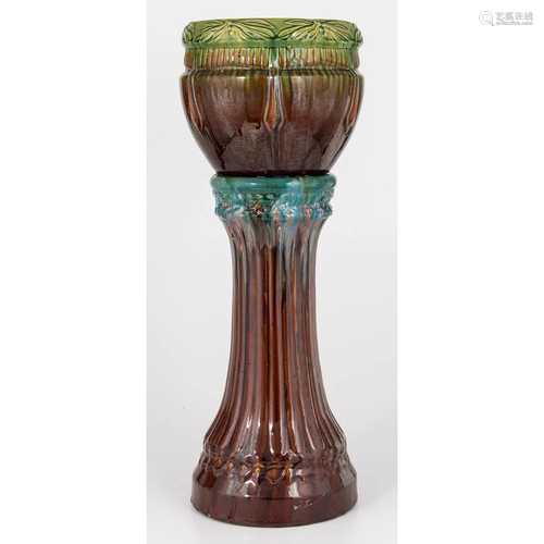 An Art Pottery Jardiniere and Pedestal