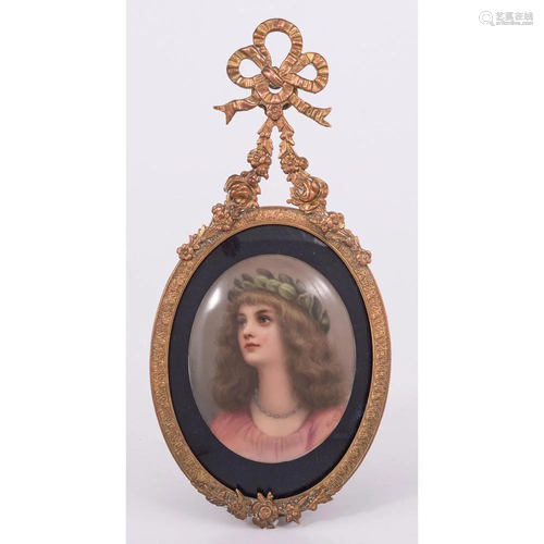 A Porcelain Portrait Plaque, Signed Wagner