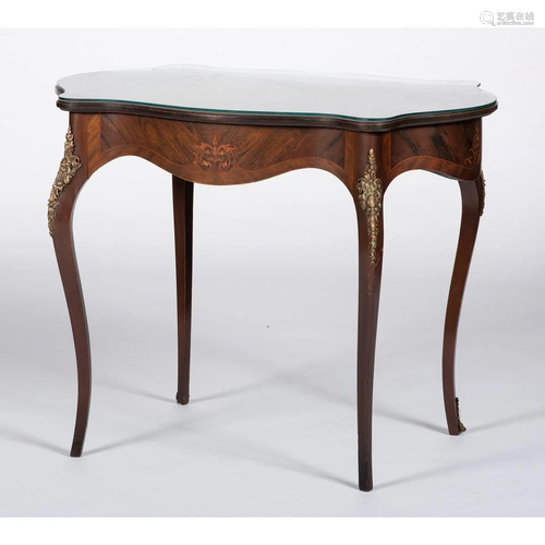 A Louis XV-style Marquetry Center Table