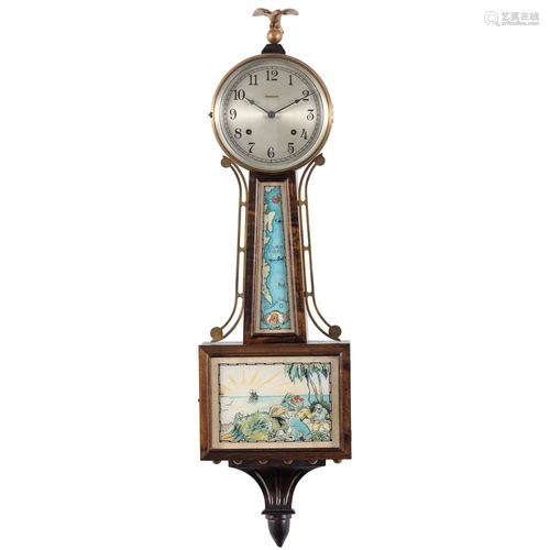 An Ingraham Clock Co. Banjo Clock with Trea…