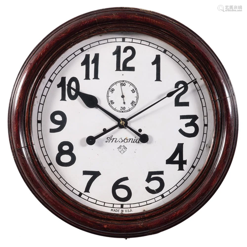 A Large Ansonia Mahogany Gallery Clock