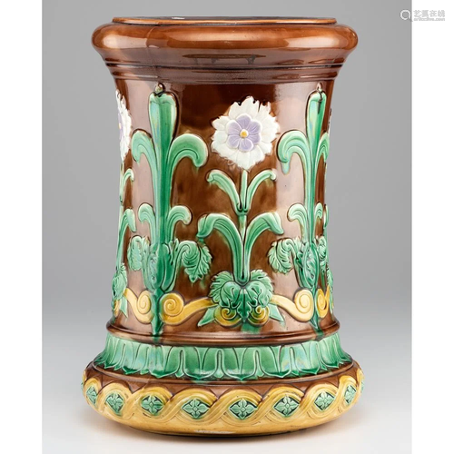 A Majolica Plant Stand