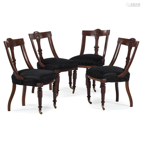 Four Eastlake-style Chairs in Mahogany