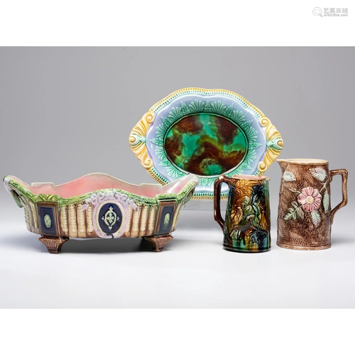 Four Majolica Tablewares