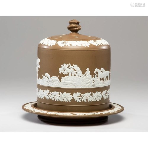 A Jasperware Cheese Dome and Plate