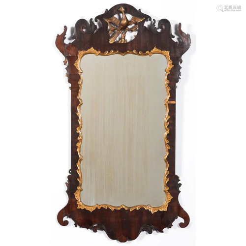 A Chippendale-style Mahogany Mirror