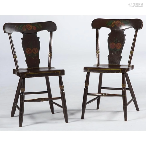 A Pair of American Painted Fancy Chairs