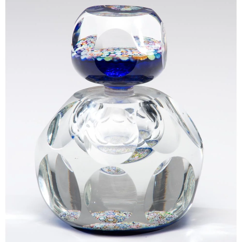 A Millefiori Bottle-Form Glass Paperweight