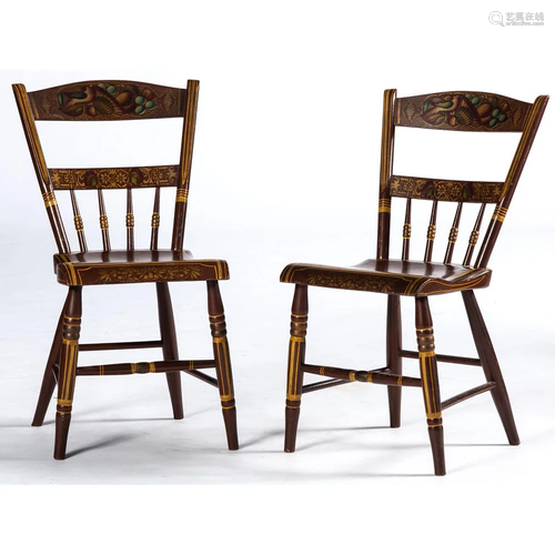 A Pair Painted Fancy Chairs