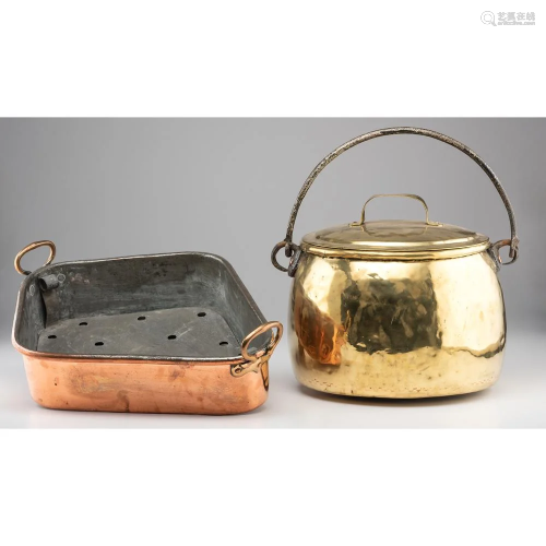 A Copper Fish Poacher and Brass Cookin…