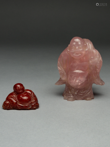 Two Carved Hardstone Figures of Budh…