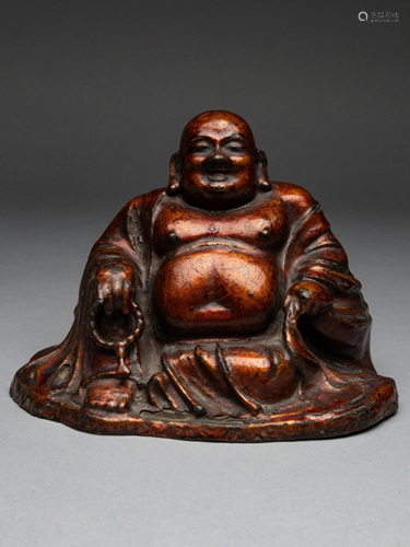 A Lacquered Bronze Figure of Budai Buddha H…