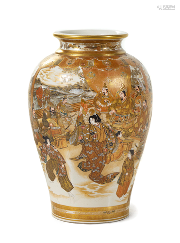 A Japanese Satsuma Vase Height 12 in., 30 cm.